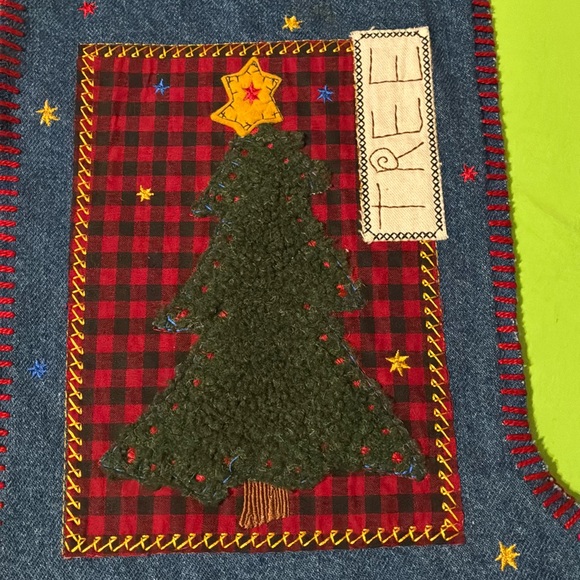 Blanket Stitched Denim Stocking Trio - Picture 12 of 15